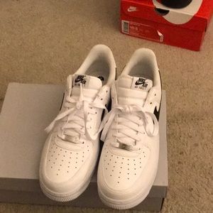 White Air Force one! Black Nike sign